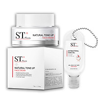 ST Beauty - Kem Dưỡng Da Mặt & Bật Tông Da- Làm Mờ Vết Thâm Nám - SPF 50+ PA+++ - Make Up - ST Beauty NATURAL TONE UP Face Cream – Made in Korea - Kem Dưỡng Da Mặt - Tặng 1 Gel Rửa Tay Khô Móc Khóa 30ml