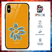 Ốp Kính Ip In Hình Hoa Cúc IPBOX Cho Iphone Se2020/12/11/Pro Max/X/Xr/Xs/Max/8/7/6/6S Plus