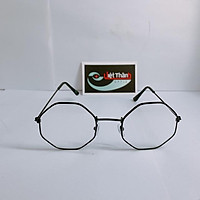 Kính Giả Cận Mắt Kính Ngố Tròn Lục Giác Đủ Màu Gọng Kính Kim Loại Mảnh Nhẹ