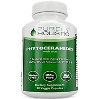 Phytoceramides Skin Therapy Supplement 60 Capsules 100% Money Back Guarantee Rice Based 100% Natural Vegetarian Capsules 100% DV of Vitamin A,C,D & E with No Fillers or Artificial Ingredients