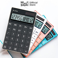 Máy tính để bàn cao cấp Nusign - 12 số hiển thị - Pin năng lượng mặt trời - Hồng/Xanh dương/Trắng/Xám đen - NS041