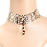 Charm Metal Wide Punk Necklace Choker Collar Bib Chain Statement Jewellery