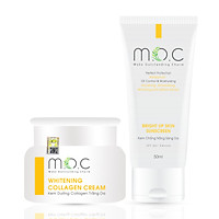 Combo Kem Chống Nắng + Kem Dưỡng Trắng Da M.O.C Chiết xuất Saffron dưỡng trắng sáng da, mờ thâm sạm, bảo vệ da khỏi tia UV, ánh sáng xanh, bức xạ