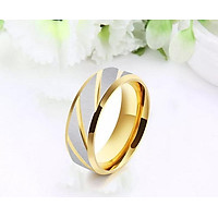 Nhẫn Thép Titan Nam Cá Tính Màu Vàng NN19