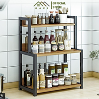 Kệ Gia Vị 3 Tầng GAPI Chân Sắt Phun Sơn Tĩnh Điện Độ Bền Cao - GM04
