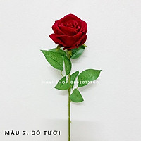 Hoa giả - Hoa Hồng Nhung Havi 1 bông (65cm), trang trí bền, đẹp, ảnh thật
