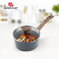 Nồi Vân Đá Cán Dài Đáy Từ Super Chef Chống Dính Hạn Chế Dầu Mỡ, Siêu An Toàn, Bền Bỉ Không Bong Tróc ( size 16-20cm) Dùng Cho Mọi Loại Bếp