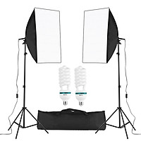 Professional Studio Photography Cube Umbrella Softbox Light Kit Including 50*70cm Softboxes/150W 5500K Light Bulbs/ 2