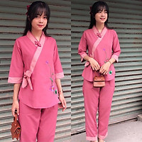 Đồ Lam Đi Chùa # Một Nút Nơ Phối # Đồ Bộ Nữ # Quần Áo Nữ