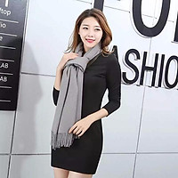 Khăn Choàng Cổ Len Dạ Thu Đông Cao Cấp Thời Trang Cashmere Nam Nữ-Màu Xám