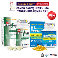 ComBo HB Once Daily Multi & HB Oreganol P73 Healthy Beauty Tăng Cường Hệ Miễn Dịch Bảo Vệ Hệ Tiêu Hóa