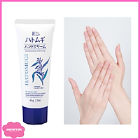 Sữa dưỡng da tay mềm mại sáng màu không nhờn dính Hatomugi 65g (REIHAKU HATOMUGI HAND CREAM) tặng túi thun cột tóc