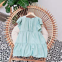 Váy bé gái dáng babydoll màu xanh cao cấp Sunkid CT1 4-12 tuổi