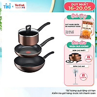 Combo 3 Day By Day chống dính đáy từ Tefal - Chảo chiên 24cm G1430405&Chảo xào 26cm G1437705 & Nồi 20cm G1434406 - Dùng mọi loại bếp - Hàng chính hãng