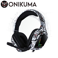 Onikuma K20 White Camo Gaming Headset with Mic Stereo Surround Sound with Noise Cancelling Mic with Mute Volume Control - Hàng chính hãng