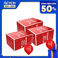 Bộ 3 hộp bao cao su OLO đỏ siêu mỏng, truyệt nhiệt tốt, cảm giác chân thật - Hộp 10 bcs