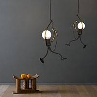 Modern Charming Hanging Chandelier Iron People Lamp Elegant Hanger