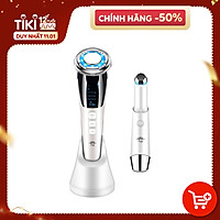 Máy Massage Mặt Làm Đẹp Da 5 in 1 Photon Nóng Và Lạnh EMS Giúp Nâng Cơ Mặt, Rửa Sạch Sâu, Tăng Cường Hấp Thụ Và Khóa Giữ Tinh Chất Dưỡng Da Kèm Máy Massage Mắt Loại Quầng Thâm