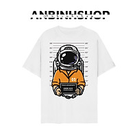 Áo thun unisex nam nữ in hình truy nã phi hành gia vải dày mịn mát