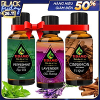 Combo 3 Tinh Dầu Oải Hương + Tinh Dầu Bạc Hà + Tinh Dầu Vỏ Quế Nguyên Chất - Tinh Dầu TIDAMO Cao Cấp Xông Phòng Giúp Thư Giãn, Thơm Phòng Và Nâng Cao Sức Khỏe (3 chai 10ML)