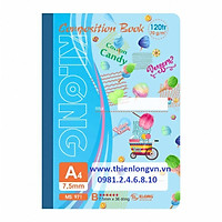 Sổ may dán gáy A4 - 120 trang; Klong 971 bìa xanh