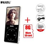 RUIZU D16 Metal Bluetooth MP3 Player Portable 8GB Music Player Built-in Speaker Recorder E-Book Video Player Mini 2.4 inch Screen HiFi Walkman Support TF Card