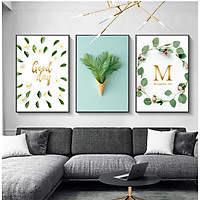 Tranh treo tường Mica 3 bức Hoa và lá thảo quả Hiện đại tại Thành phố Hồ Chí Minh