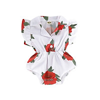 Summer Infant Baby Girls Floral Floral Print Flare Sleeve Rompers Kids Bodysuit Jumpsuit Newborn Clothes Panties