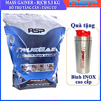 Combo Sữa tăng cân True Gain của RSP hương Chocolate bịch lớn 5.3kg hỗ trợ tăng cân tăng cơ nhanh cho người gầy, kén ăn, khó hấp thu thức ăn tự nhiên & Bình INOX 739 ml (Mẫu ngẫu nhiên)