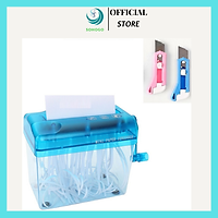 Máy cắt giấy mini cầm tay- Máy hủy giấy văn phòng và gia đình - Máy hủy bill tính tiền, hóa đơn thanh toán, hủy tài liệu trên giấy A4, A5+ Tặng kèm dao rọc giấy mini, giao màu ngẫu nhiên