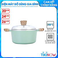 Nồi Nhôm Chống Dính Nắp Thủy Tinh Lock & Lock CCA202 24cm - Màu Mint