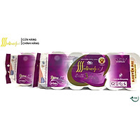Giấy Vệ Sinh HÀ NỘI SILK 3 lớp Tím Có Lõi Cao Cấp (Tặng Khăn giấy rút Hà Nội 150 tờ)