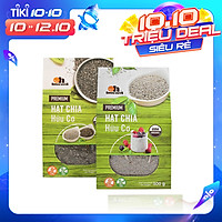 Combo Hạt Chia đen 500g + Hạt Chia trắng 500g Smile Nuts (Hạt chia hữu cơ nhập khẩu từ Nam Mỹ - Hạt sạch, sáng, nở đều)