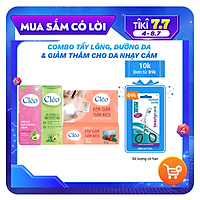 Bộ tẩy lông vùng kín Cléo an toàn cho da nhạy cảm 50g, kem giảm thâm Cléo, dưỡng trắng da 35g Và gel dưỡng da sau tẩy lông 50g