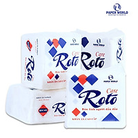 Combo 10 khăn giấy ăn cao cấp Roto Care102 hai lớp 100% bột giấy nguyên chất, kích thước 30x30cm, giấy trắng, mềm mịn, gồm 102 tờ/gói