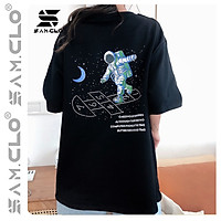 Áo thun nữ tay lỡ SAM CLO freesize phông form rộng dáng Unisex mặc cặp, nhóm, lớp in hình PHI HÀNH GIA