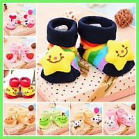 Tất vớ chân cổ cao chống trượt thu đông cho bé, hàng đẹp gắn búp bê đáng yêu – T22