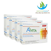 Combo 4 hộp Thực phẩm chức năng Đạm Bổ Tăng Cân Cho Người Gầy Avita, nâng cao thể trạng, tăng cường sức Đề kháng, dùng cho người gầy kém ăn, Trẻ em đang trong giai đoạn phát triển (60 viên/ hộp)
