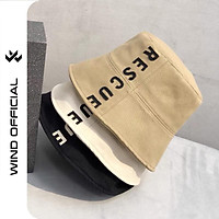 Nón bucket vành tròn WIND unisex thêu vành RESCUE nam nữ ulzzang