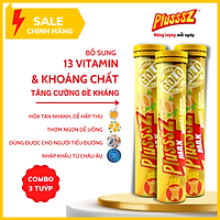 {COMBO 3 TUÝP} Viên bổ sủi bọt Plusssz Max Multivitamin không đường hương vị cam