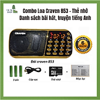 Loa Carven - Loa Nghe Tiếng Anh Chính Hãng Cho Bé - Loa 3 Pin Craven 853-Combo loa học tiếng Anh kèm thẻ nhớ cho bé