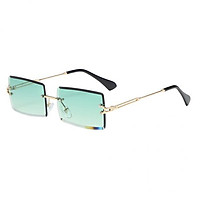 2x Vintage Rimless Sunglasses for Women & Men Fashion Retro Gradient Rectangle Glasses UV400 Protection