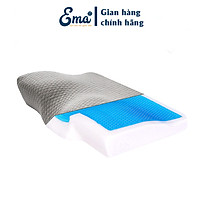 Gối cao su non có gel lạnh Ema cho người lớn - Chống ngủ ngáy, giảm đau mỏi cổ vai gáy - Phòng ngừa thoái hóa đốt sống cổ - Phong cách Nhật Bản