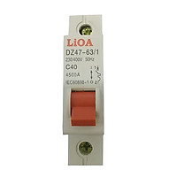 Com bo 2 Cầu Dao Tự Động (APTOMAT) 1 Cực 40A dòng cắt 4.5kA - Lioa MCB1040-4.5