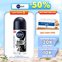 Lăn Ngăn Mùi Nivea Men Black&White Invisible Original 5in1 Ngăn Vệt Ố Vàng Vượt Trội - Hương nhẹ nhàng (50ml) 82245
