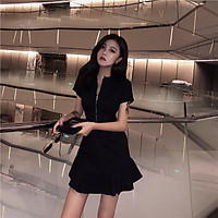 Váy kaki mềm có xéc kéo đuôi cá