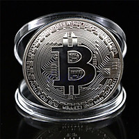 Gold/Sillver Plated Bitcoin Coin BTC Coins Souvenir Art Collection Physical Gift