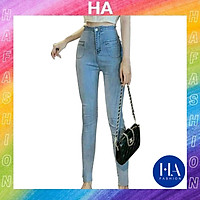 Quần Jean Nữ Lưng Cao H&A Fashion Chất Jean Co Giãn Túi Kiểu Ngang KVQJN0013