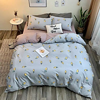 Bộ Chăn Chần Ga Gối Cotton LIDACO SP001060 ( 5 món ) - Carot Xám
