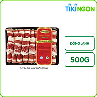 Thịt Ba Chỉ Bò Úc Cuộn Đông Lạnh Mega Meat 500g